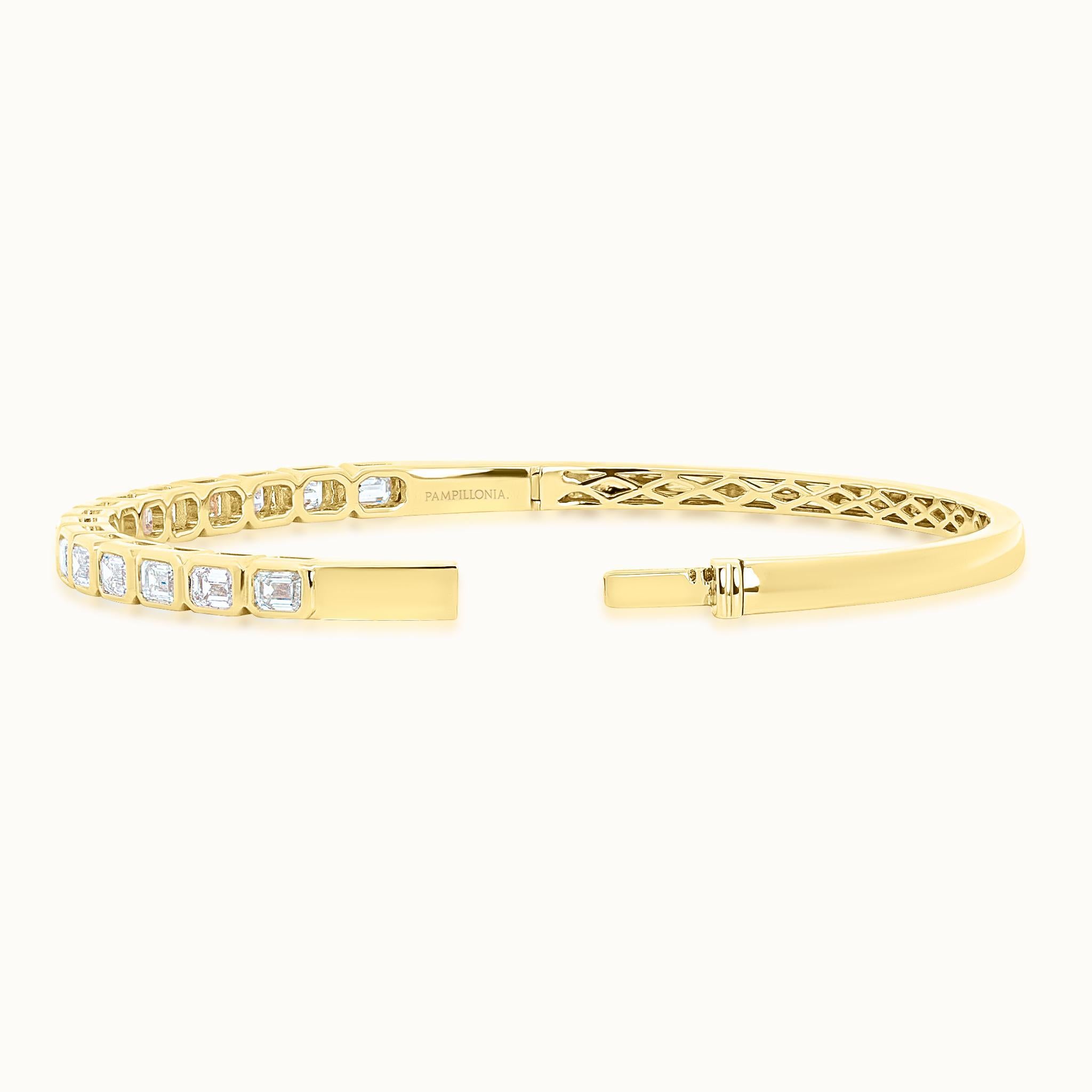 Emerald Cut East West Diamond Bangle