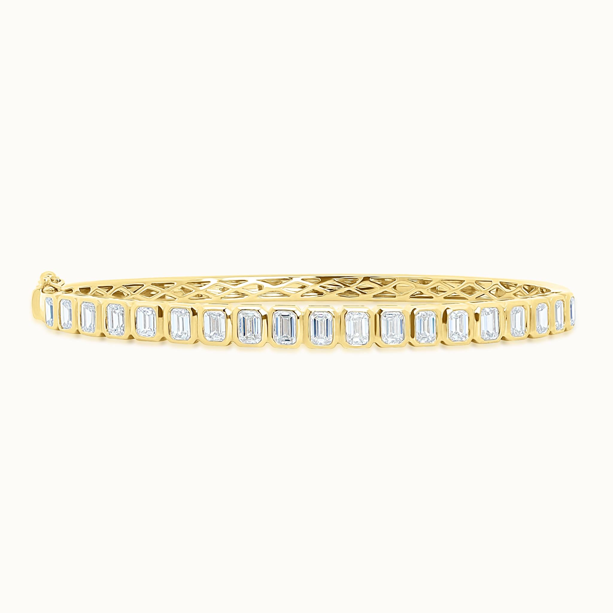 Emerald Cut Diamond Bangle