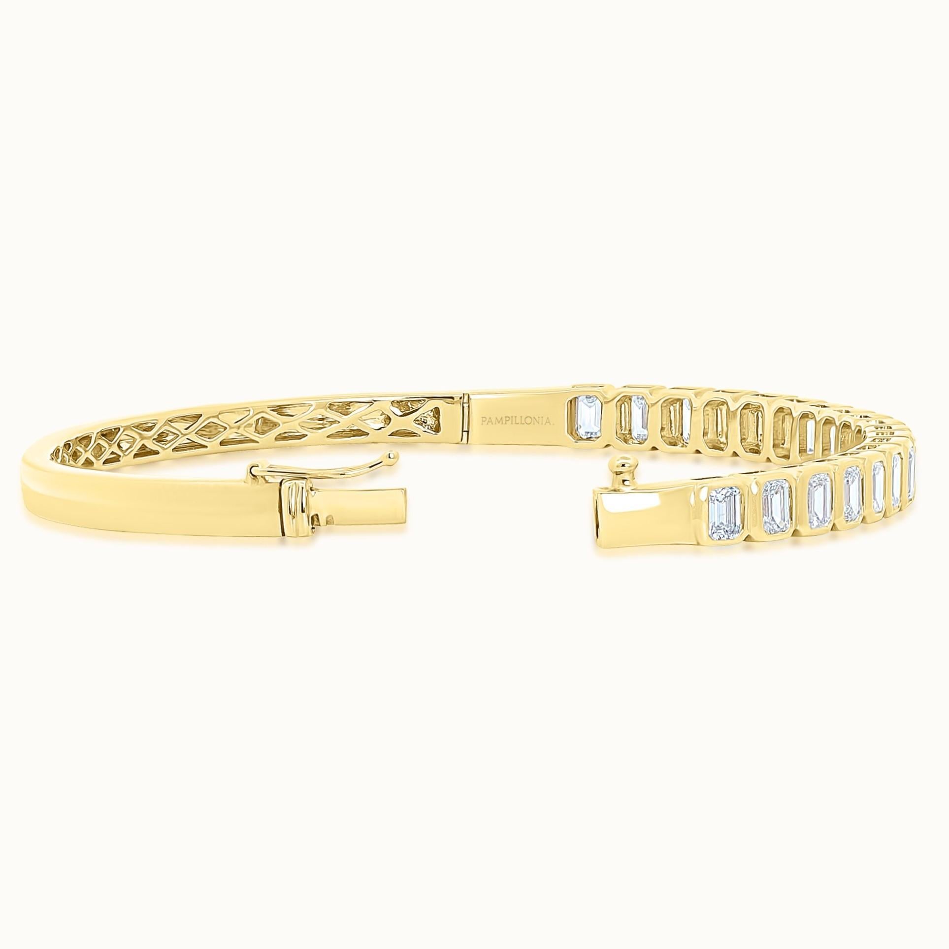 Emerald Cut Diamond Bangle