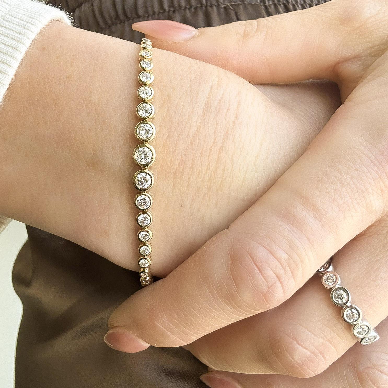 Bezel Set Diamond Bracelet
