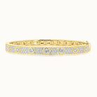 Bezel Set Round and Pave Diamond Bangle