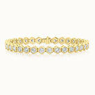Round Bezel Set Hexagonal Line Bracelet
