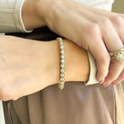 Round Bezel Set Hexagonal Line Bracelet