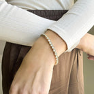 Round Bezel Set Hexagonal Line Bracelet