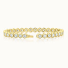 Round Bezel Set Hexagonal Line Bracelet