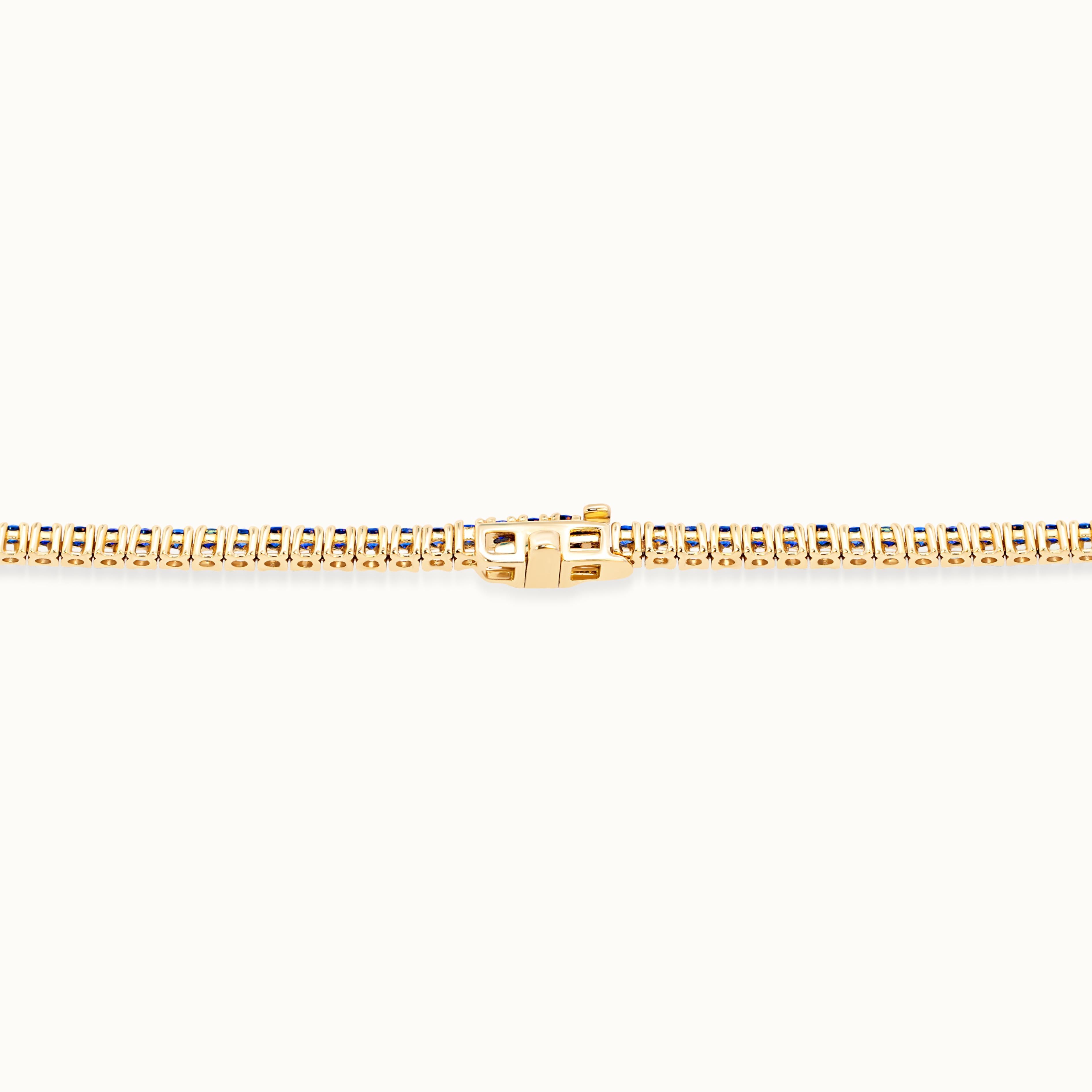 Blue Sapphire Line Necklace
