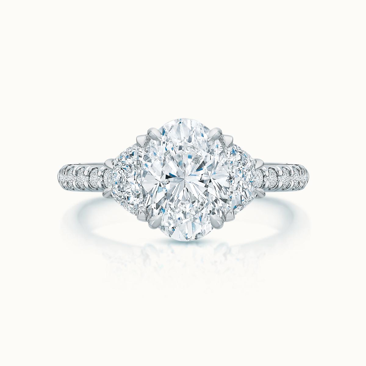 Lennon Oval Diamond Three Stone Ring
