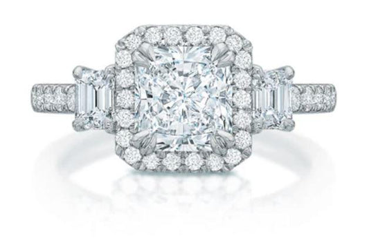 Kate Radiant Cut Diamond Three Stone Ring