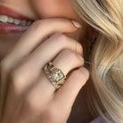 Aubri Bezel Set Three Stone Princess Diamond Ring