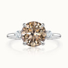 Round Champagne Diamond Three Stone