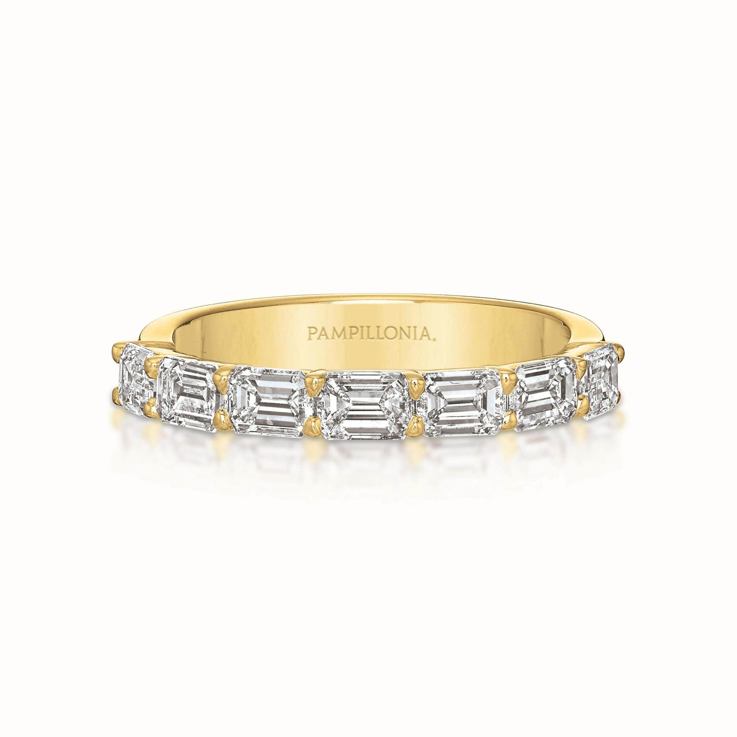 Savannah Emerald Cut Diamond  East & West Band