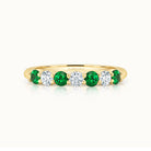 Savannah Alternating Emerald & Diamond Band