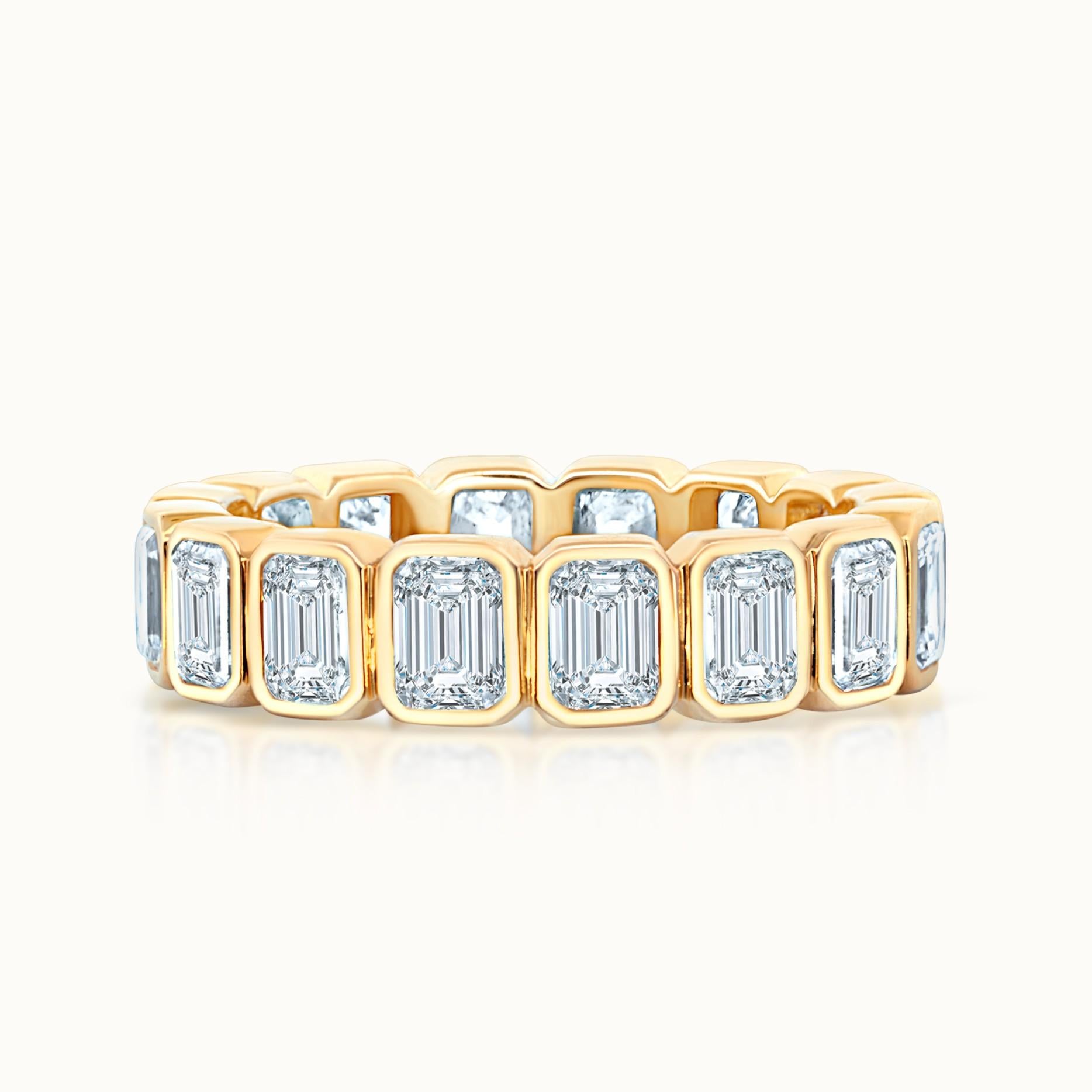 Bezel Set Emerald Cut Diamond Eternity Band