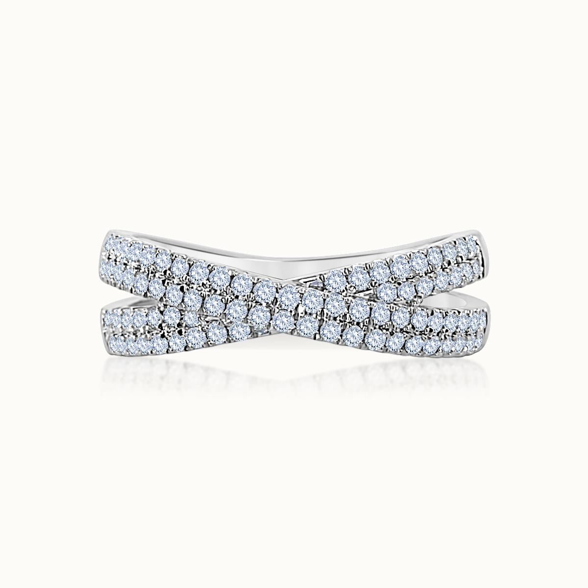 Cross Over Diamond Pave Band