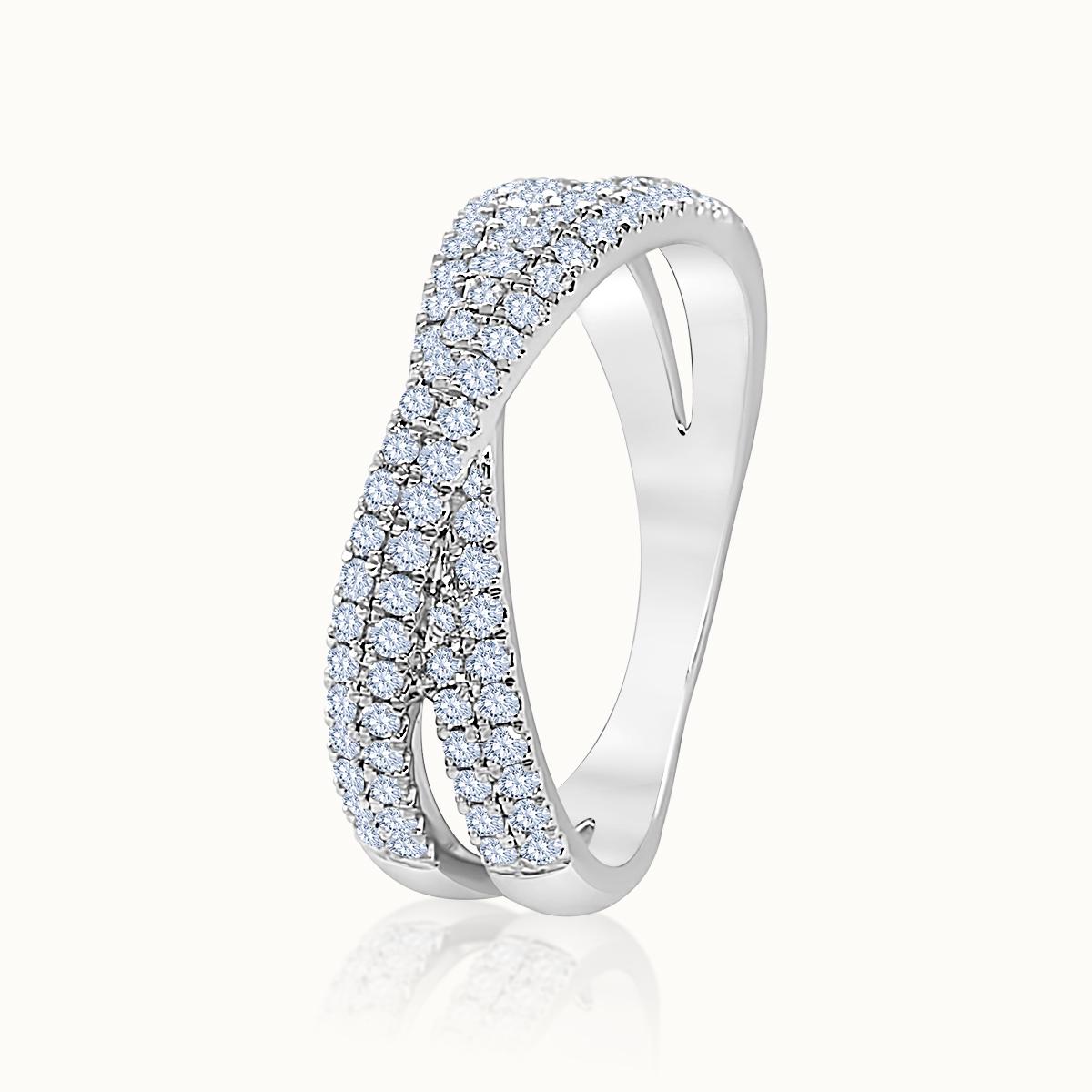 Cross Over Diamond Pave Band
