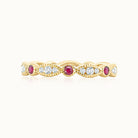 Diamond & Ruby Alternating Band with Milgrain