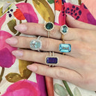 Lennon Emerald Cut Swiss Blue Topaz Ring