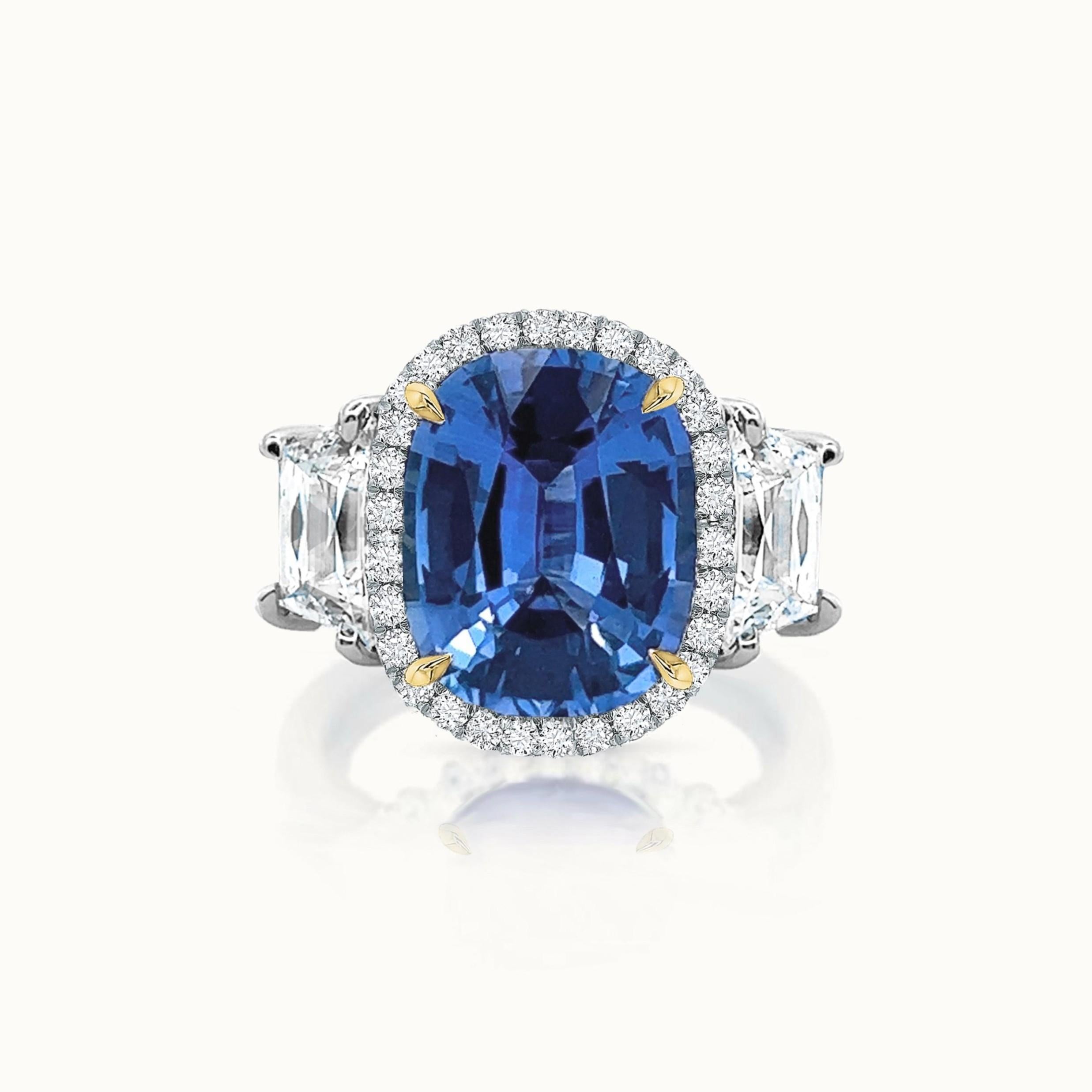 Kathleen Sapphire Three Stone Ring