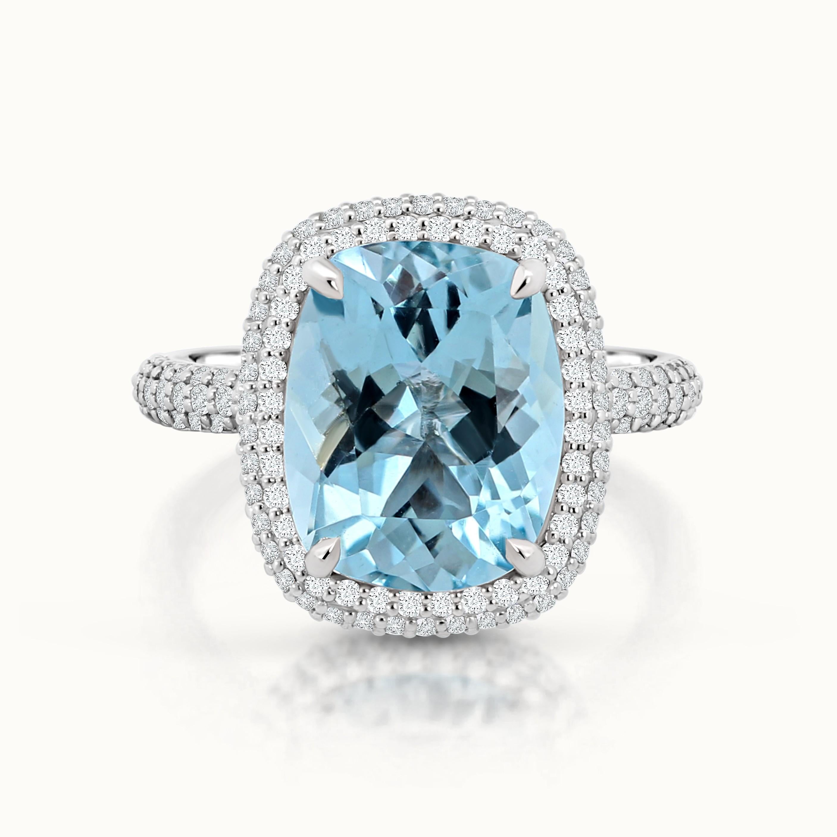 Kathleen Grand Aquamarine Halo