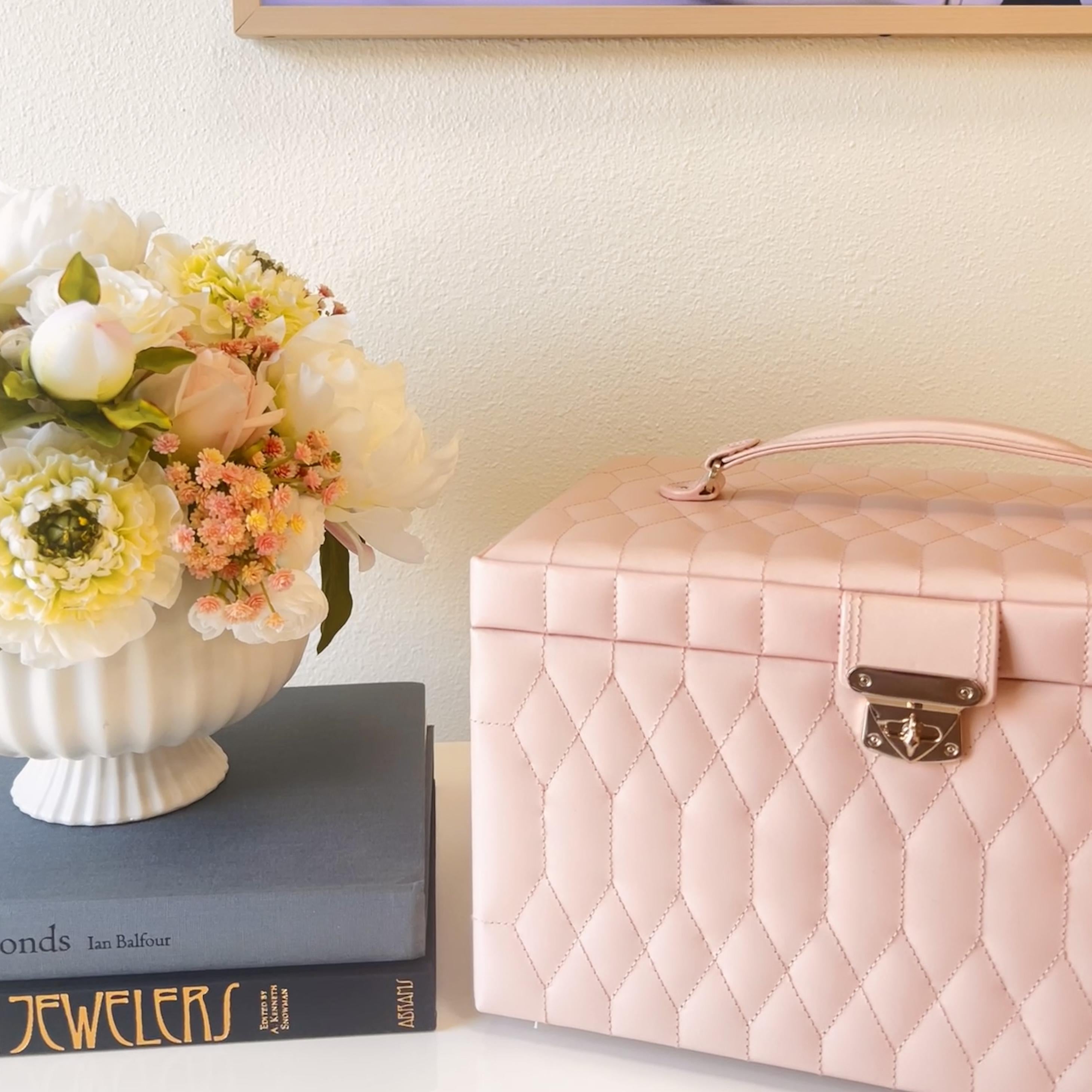 Wolf Caroline Large Jewelry Case - Rose Quartz