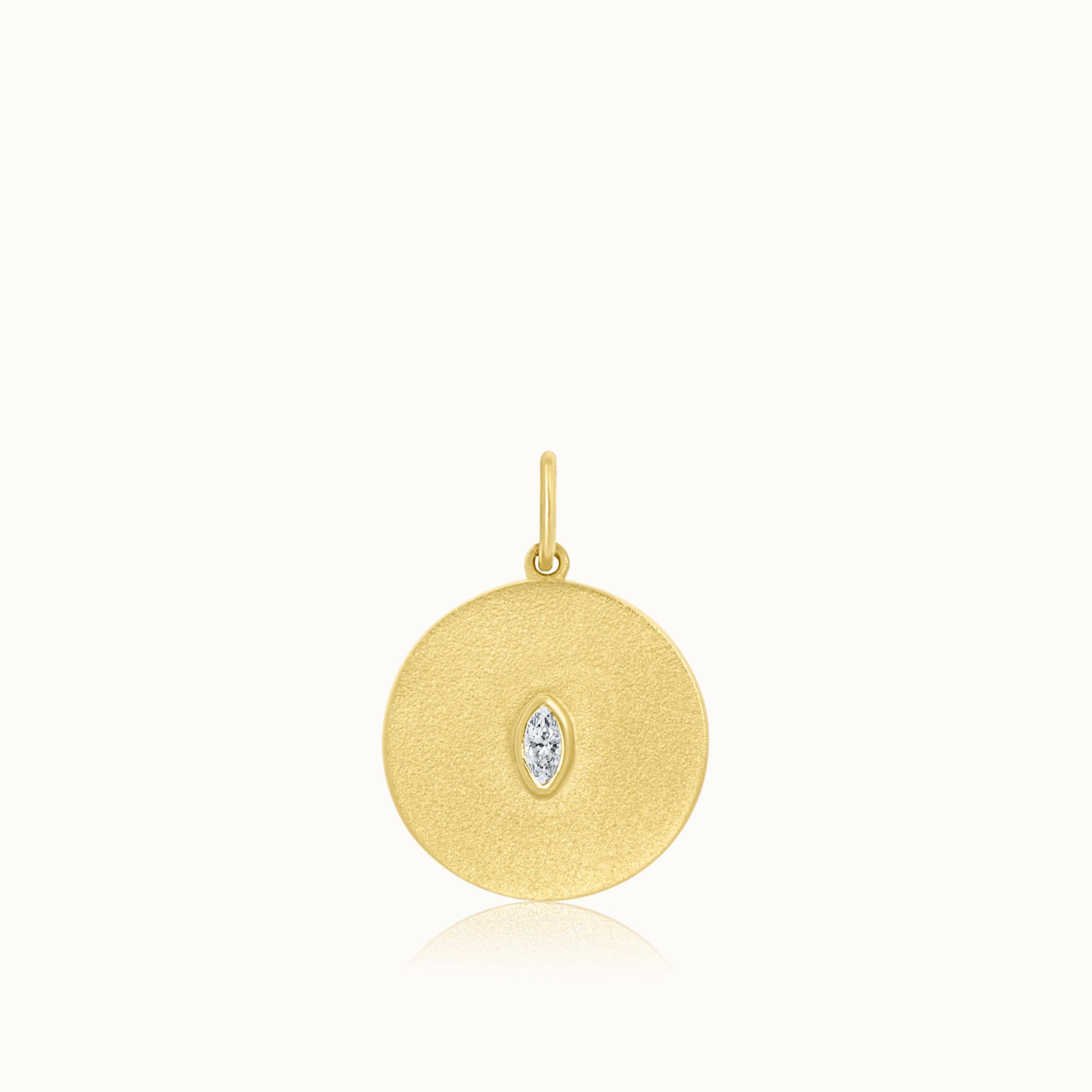 Marquise Diamond Disk Pendant