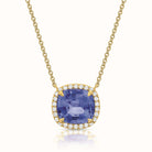 Kate Necklace Cushion Ceylon Sapphire Diamond Halo
