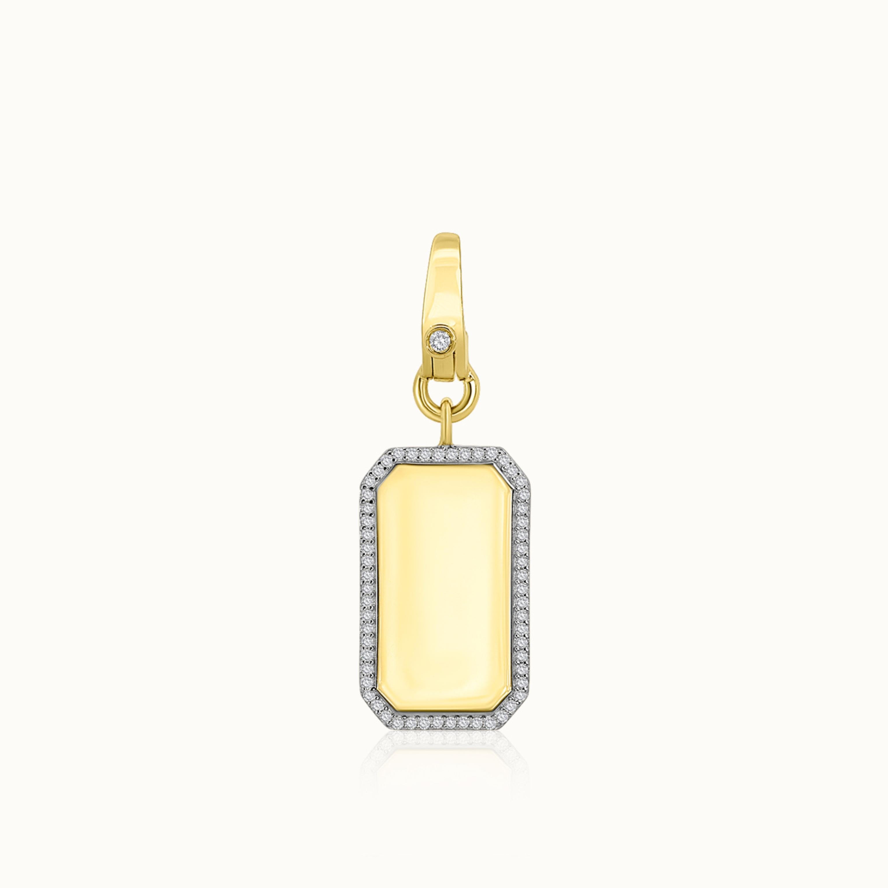 Diamond Halo Tag Pendant