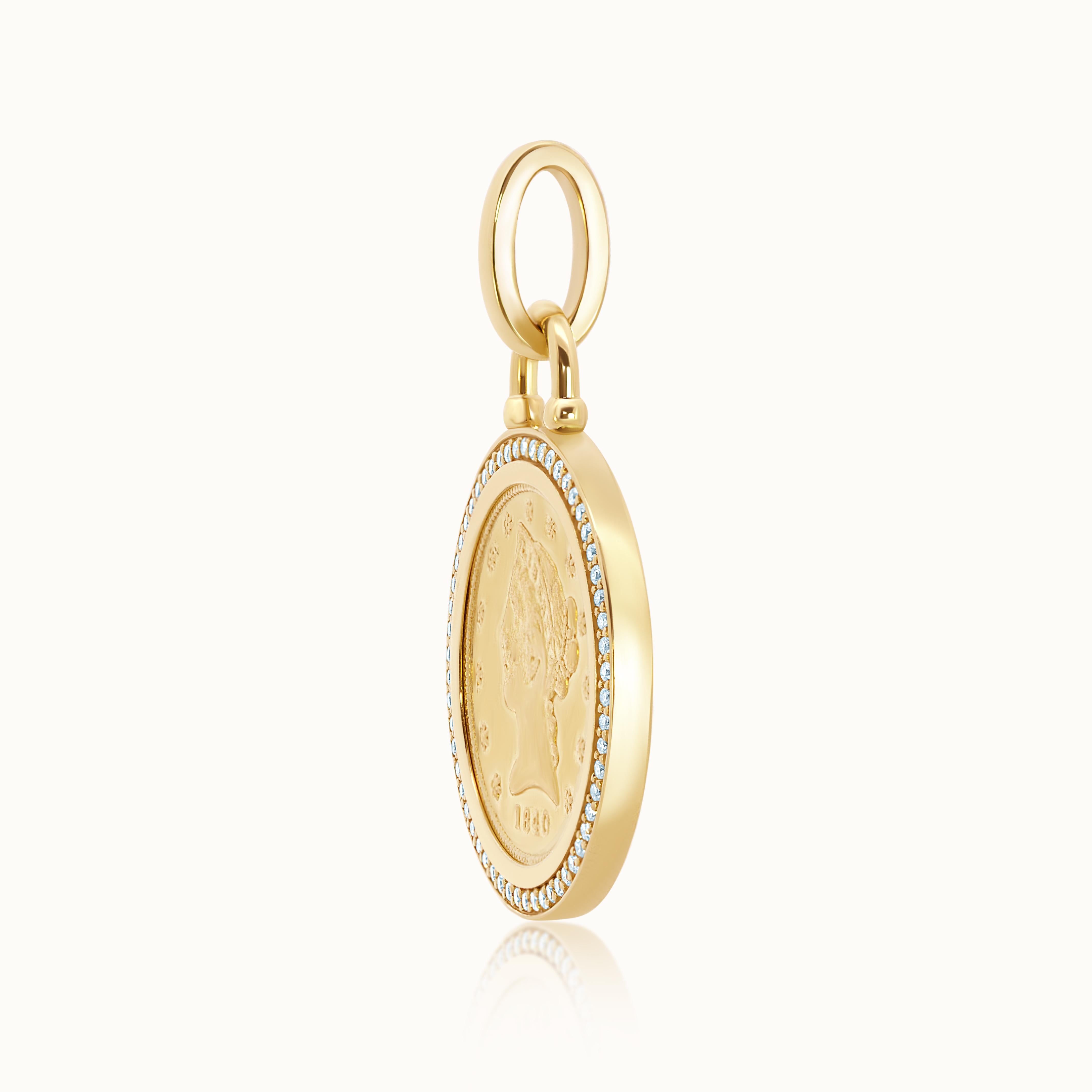 Aubri Coin Pendant Diamond