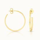 Burnished Diamond Hoops