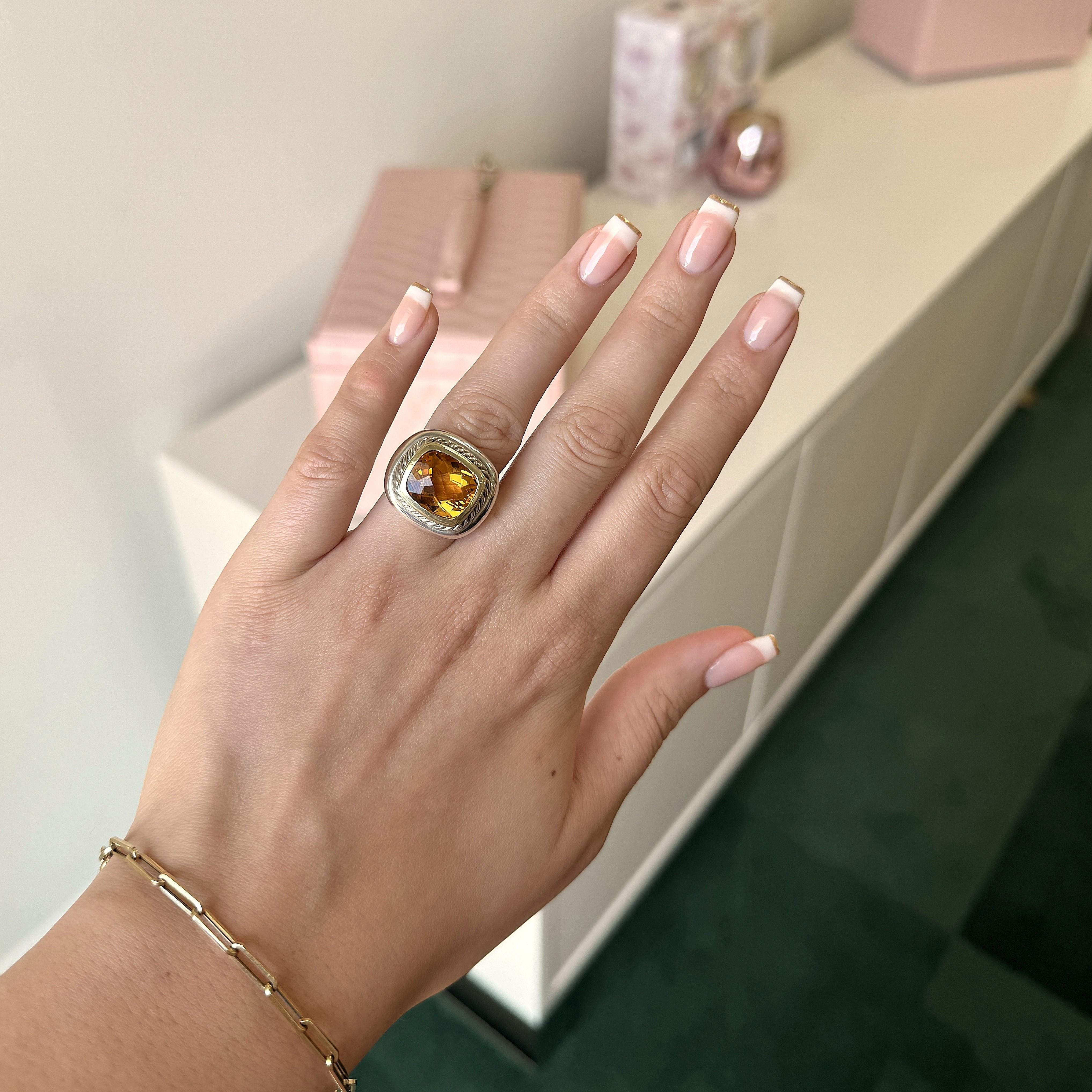 ESTATE Citrine Two Tone Ring