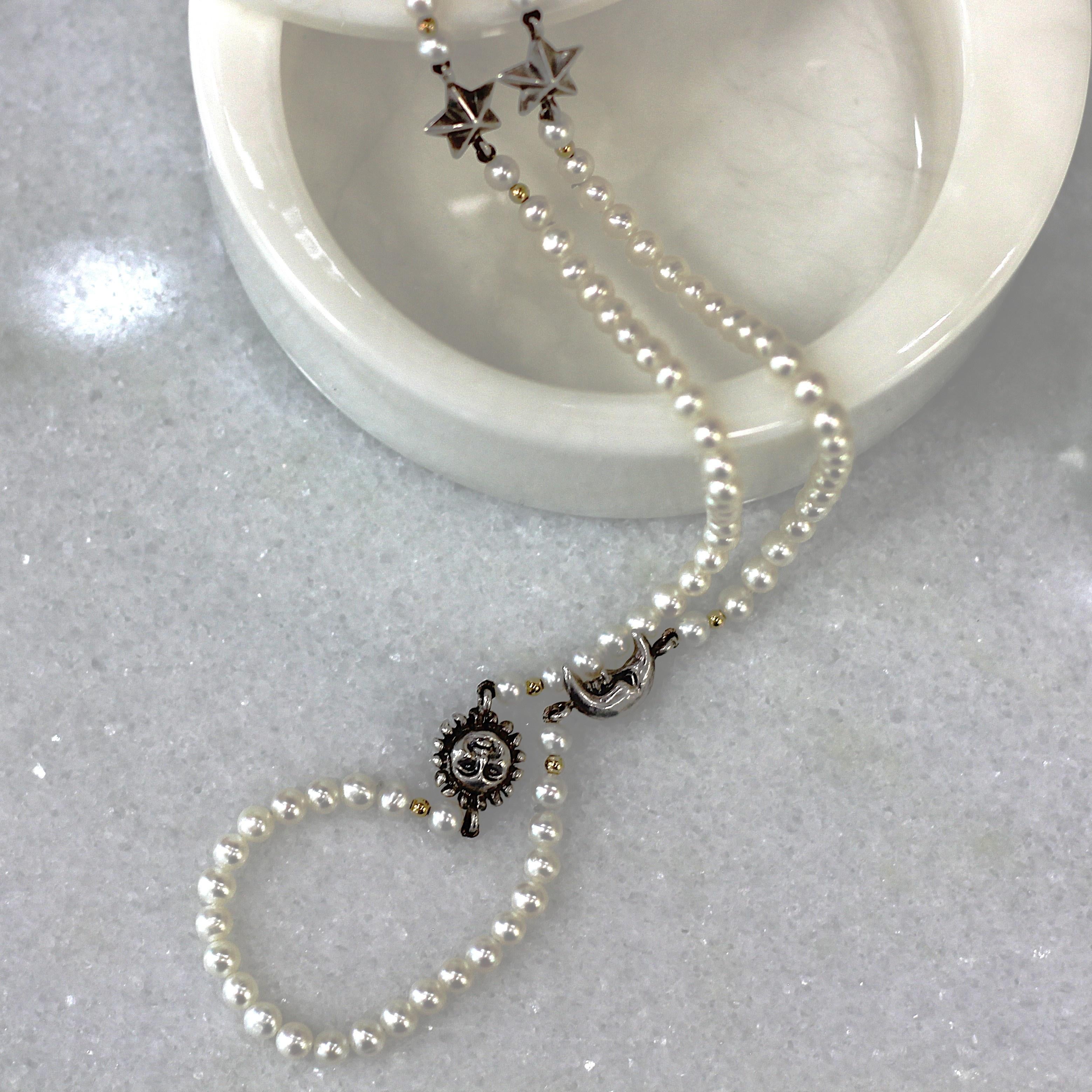 ESTATE Pearl Sun & Moon Necklace