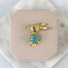 ESTATE Turqoise Bunny Brooch