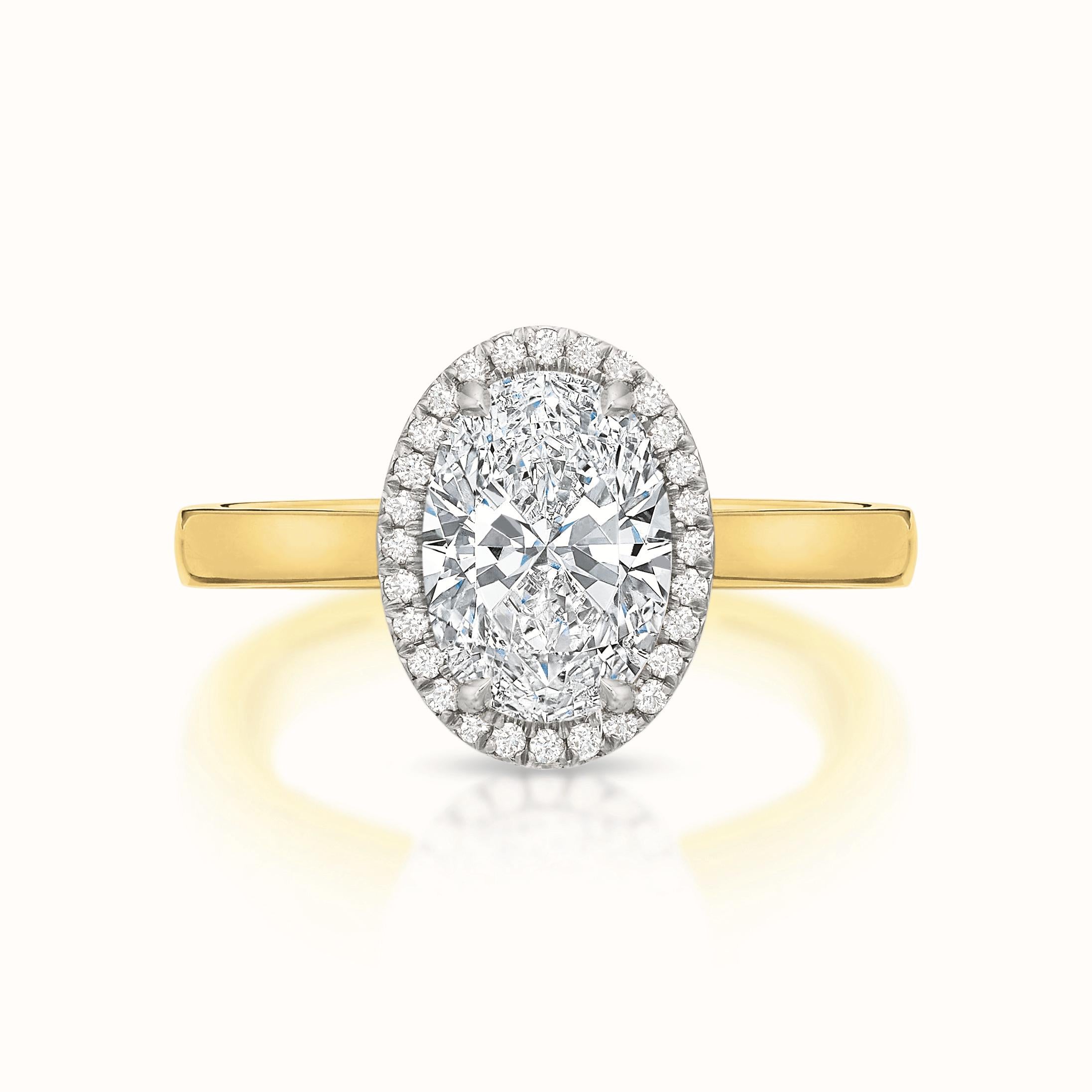 Taylor 18K Yellow Gold Oval Diamond Halo Ring product image