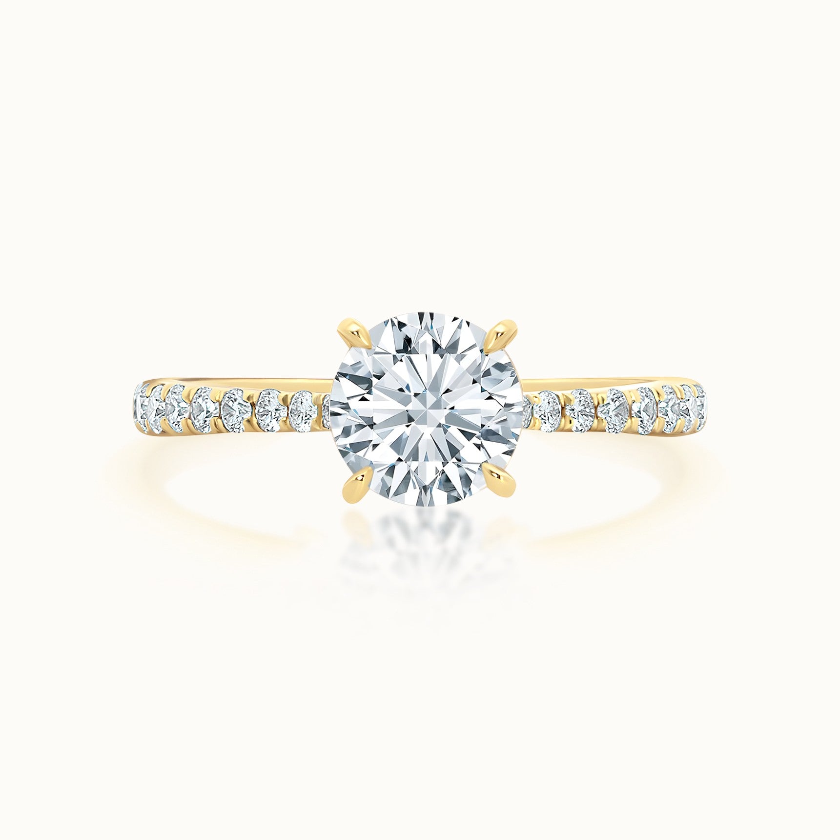 18k Yellow Gold Round Diamond Solitaire 1.02 ct