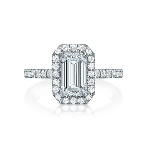 Kate Emerald Cut Diamond Halo