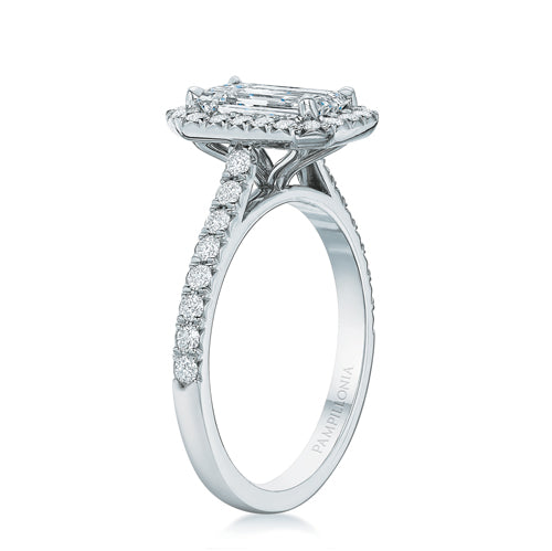 Kate Emerald Cut Diamond Halo