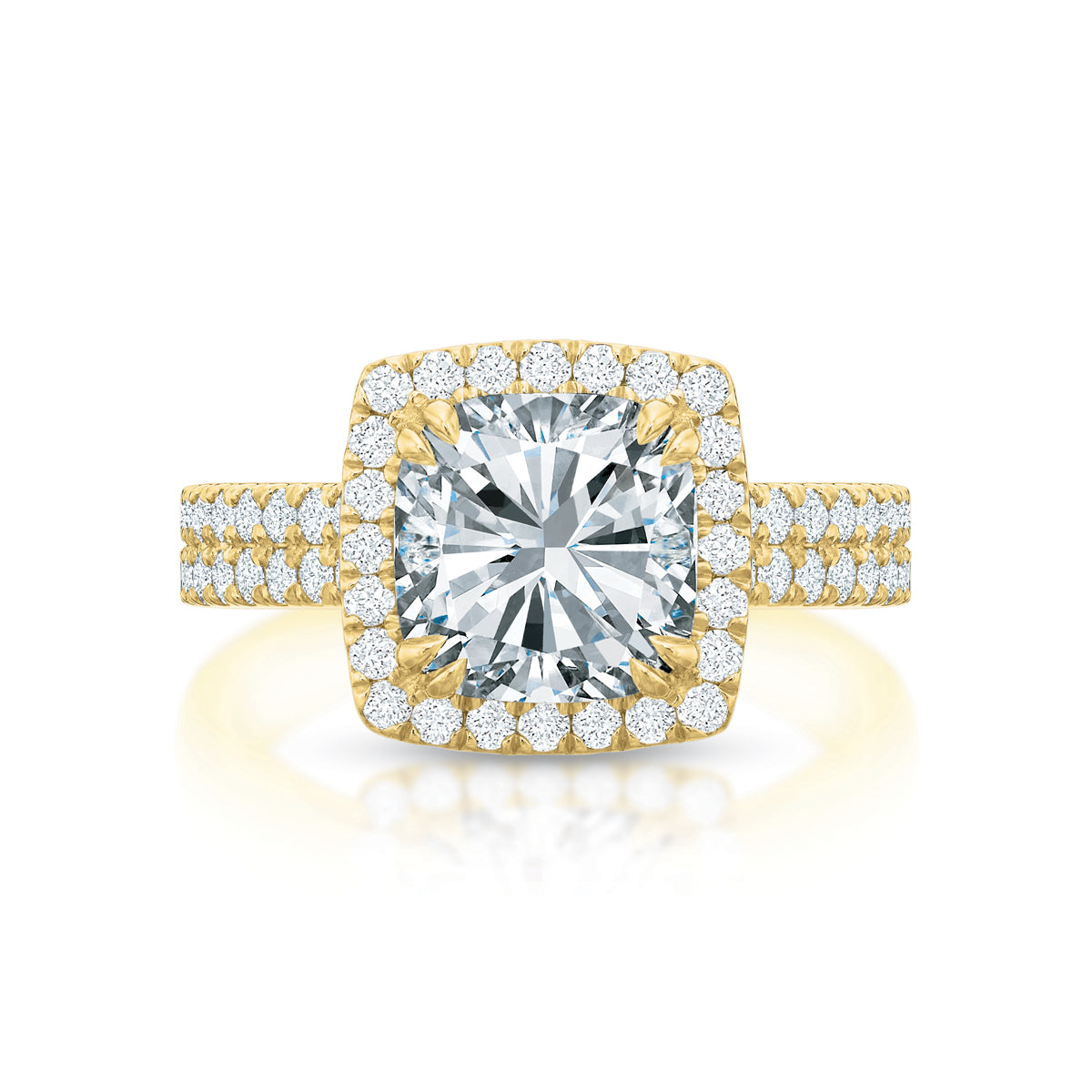 Kate Cushion Cut Diamond Double Band Ring