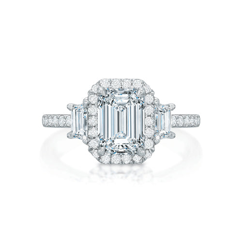 Kate Emerald Cut Diamond Three Stone Ring