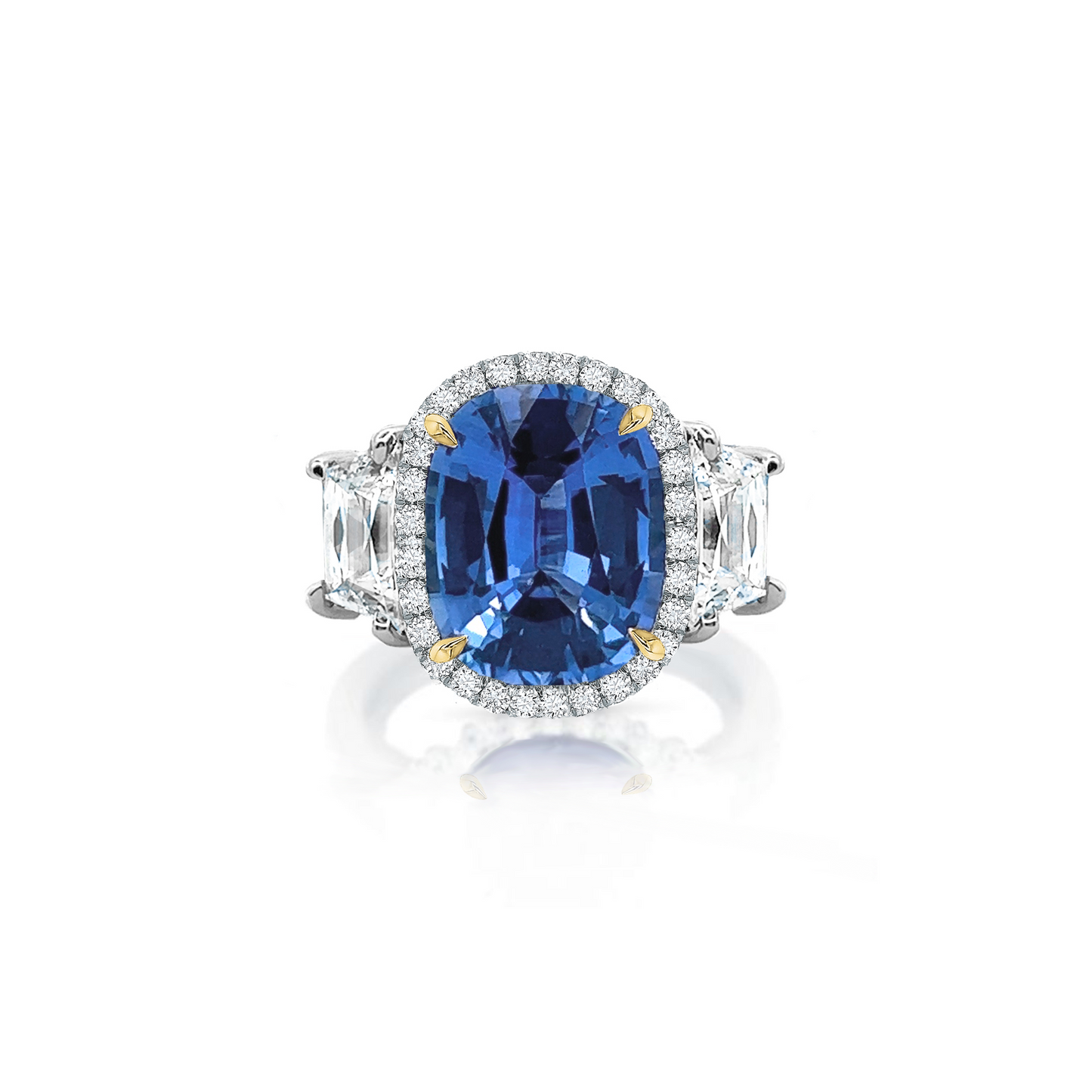 Kathleen Sapphire Three Stone Ring